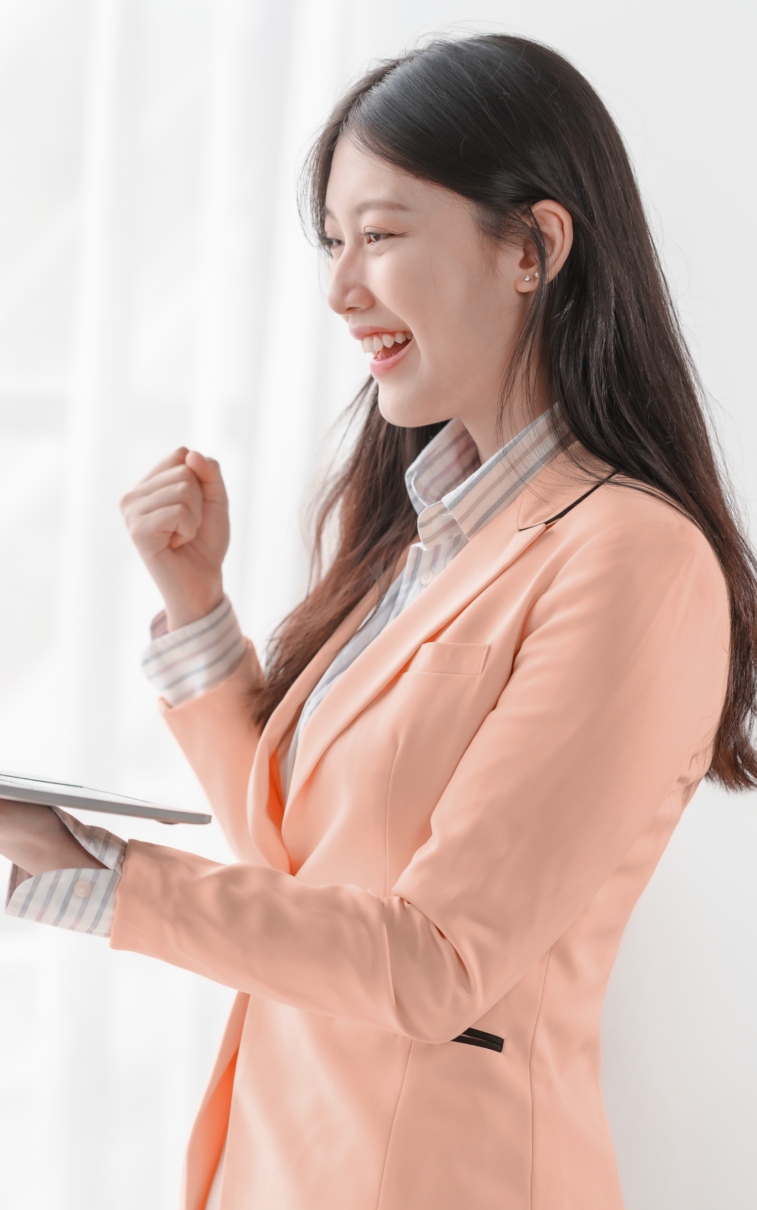 happy woman checking best Legal Money Lender in Singapore